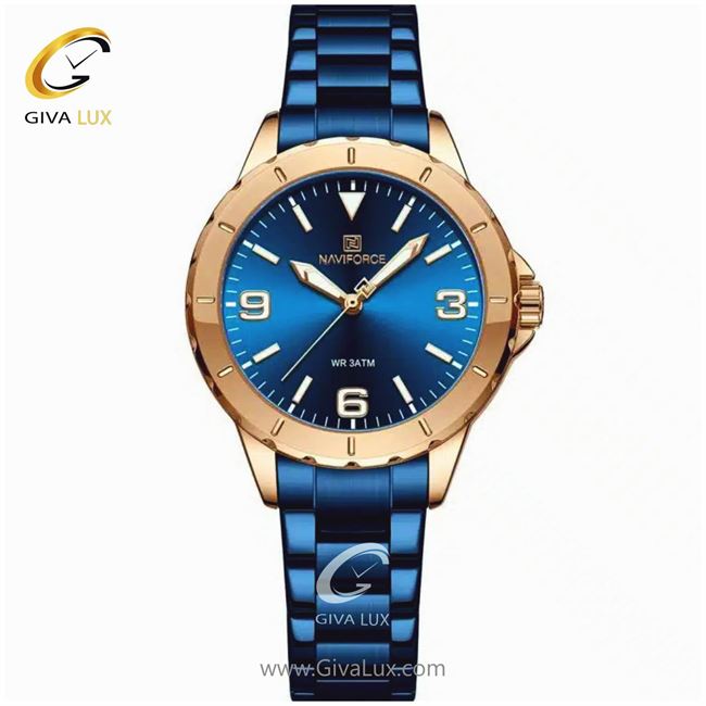 ساعت مچی اورجینال زنانه ناوی فورس|Naviforce|نوی فورس|نیوی فورس رزگلد | آبی کاربنی| آبی کاربنی| کد رفرنس NF5022